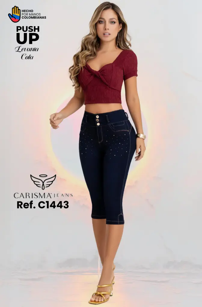 Jean Capri Colombiano Azul Push Up / Marca: CARISMA
